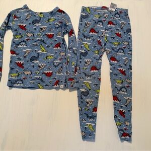GAP Blue Pajama Set with Dinosaur with winter gear Print size 5t